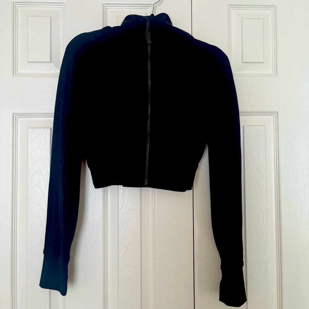 Lululemon Scuba Full Zip Cropped Hoodie - black, sz 4